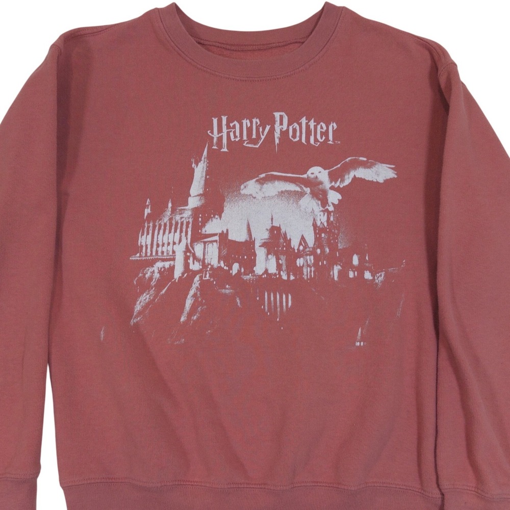 Harry Potter Sweatshirt Size S‎ Womens Hogwarts Hedwig Graphic Dusty Rose Mauve